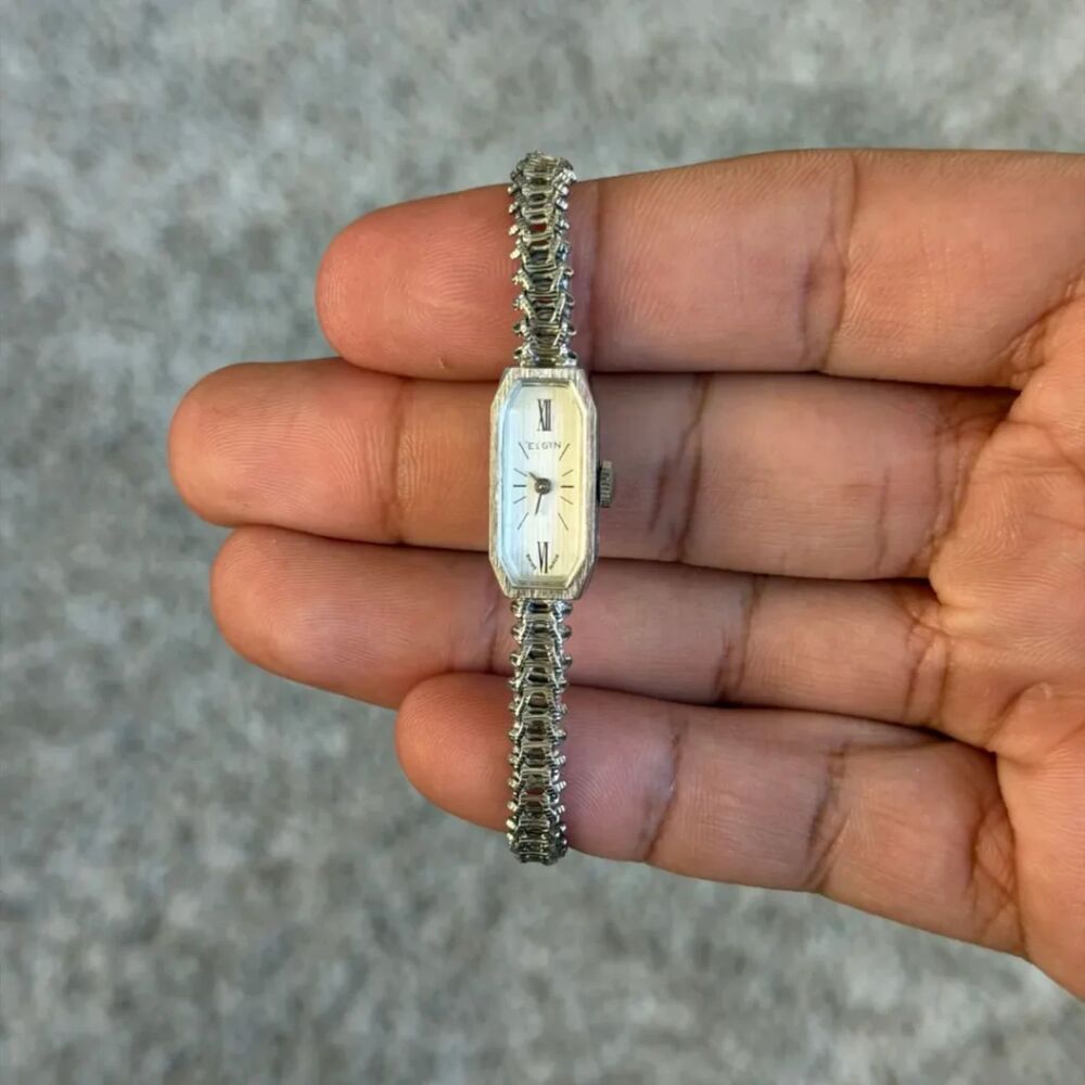 Vintage 1950s Elgin Ladies Mechanical Cocktail Watch 10K Gold Filled